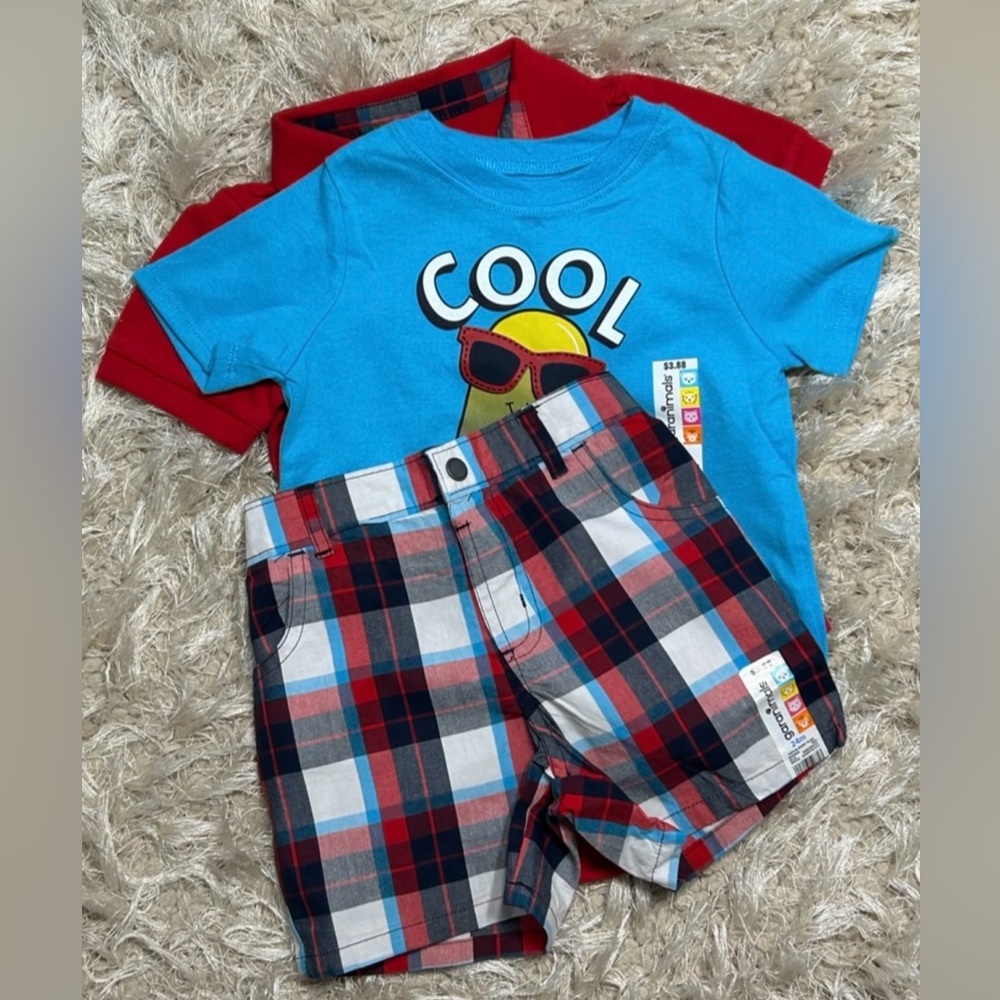 Garanimals 2 tops and 1 shorts. Size 24 months